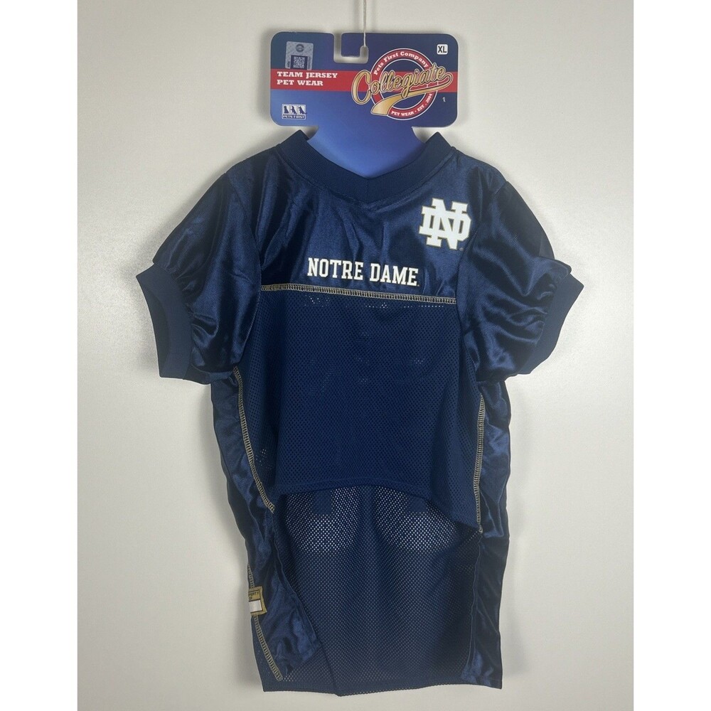 Pets First NCAA Notre Dame Fighting Irish Dog Jersey Navy/Gold Size XL New
